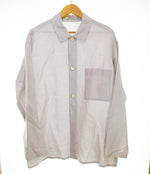 オーラリ― AURALEE SILK LINEN DOBBY SHIRTS JACKET シルク リネン ドビー シャツ ジャケット A21SS01SD 5 長袖シャツ パープル 103MT-3267