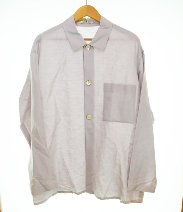オーラリ― AURALEE SILK LINEN DOBBY SHIRTS JACKET シルク リネン ドビー シャツ ジャケット A21SS01SD 5 長袖シャツ パープル 103MT-3267