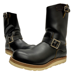 【曜日割引対象外】 レッドウィング RED WING Engineer Boots クロンダイク 茶芯 Vibramソールカスタム 9268 メンズ靴 ブーツ エンジニア ブラック 26.5cmサイズ 201-shoes1588 VB