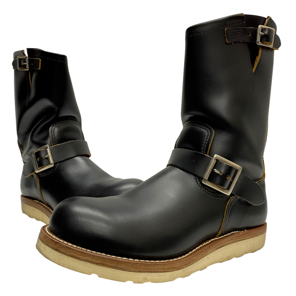 【曜日割引対象外】 レッドウィング RED WING Engineer Boots クロンダイク 茶芯 Vibramソールカスタム 9268 メンズ靴 ブーツ エンジニア ブラック 26.5cmサイズ 201-shoes1588 VB