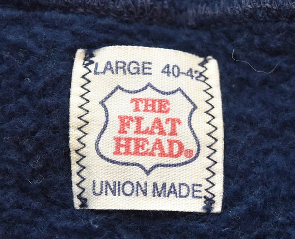 フラットヘッド THE FLAT HEAD GUN REGEND ハーフジップフーディー 両面プリント パーカ ネイビー Lサイズ 103MT-3420