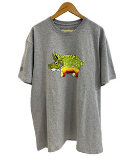 パタゴニア PATAGONIA 生態系 生き物シリーズ アニマル ぶたプリント 豚プリント  XL Tシャツ グレー LLサイズ 101MT-4696
