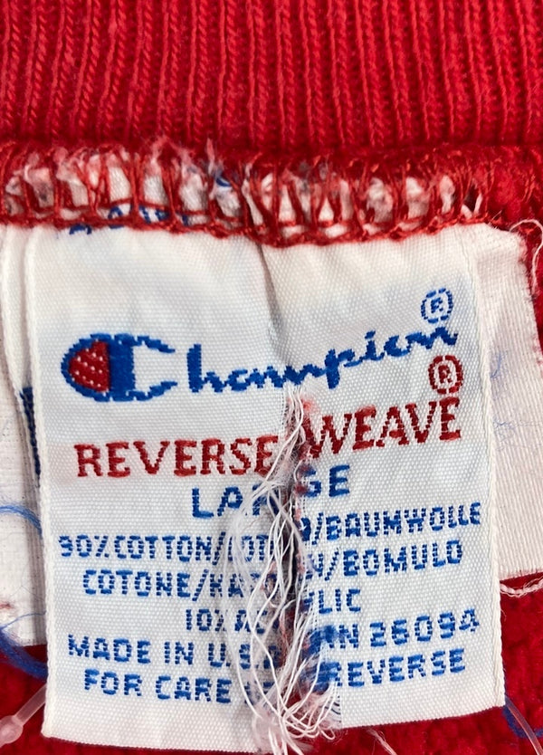 【曜日割引対象外】チャンピオン Champion 90s～ ヴィンテージ vintage 刺繍タグ リバースウィーブ REVERSE WEAVE US古着 USA製 Ohio State スウェット レッド Lサイズ 101MT-3464