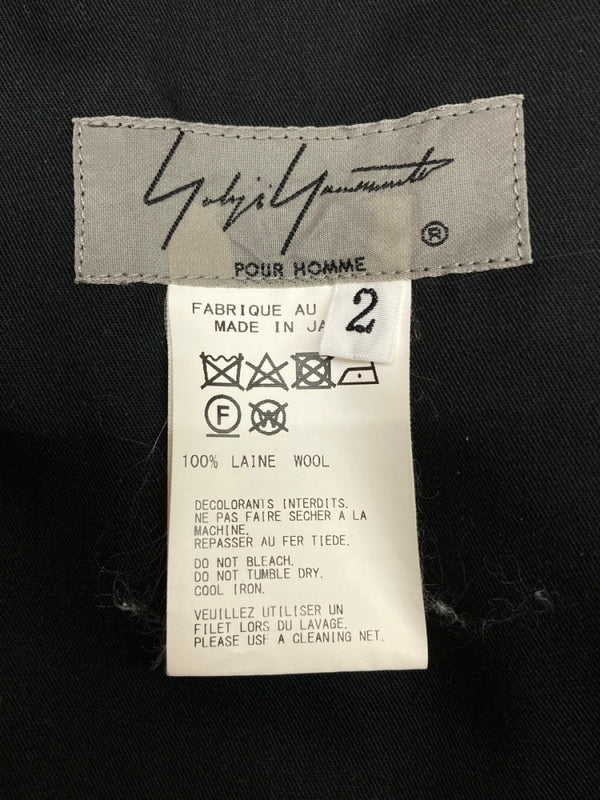 ヨウジヤマモト Yohji Yamamoto POUR HOMME 19AW Wrinkled Gabardine Hem Adjusted Pants ギャバジン パンツ カーゴ ズボン 黒 無地 HC-P28-100 カーゴパンツ ブラック サイズ 2 104MB-371