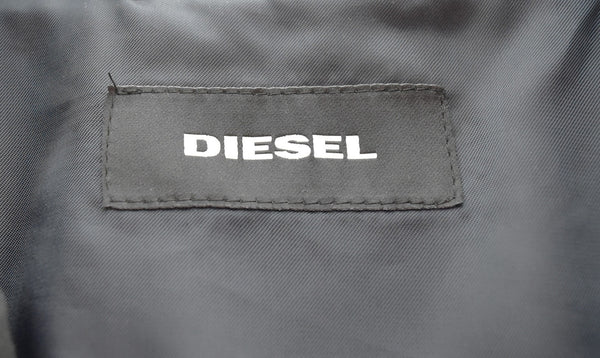 ディーゼル DIESEL スタンドネック カウハイド レザー メルトン スタジャン ジャケット ブラック Sサイズ 103MT-3236