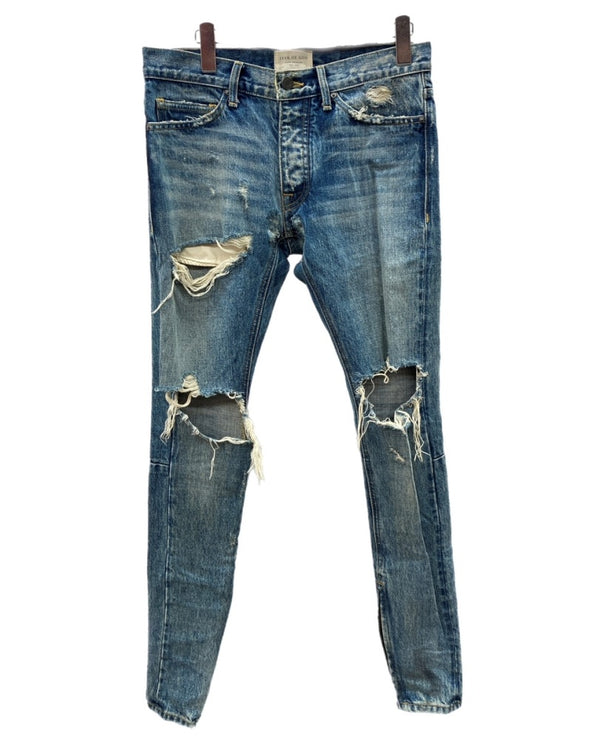 フィアオブゴッド FEAR OF GOD 4th Collection Selvedge Denim Vintage Indigo Jean セルビッジ デニム ヴィンテージ インディゴ ジーン 青 無地 デニム ブルー 104MB-318