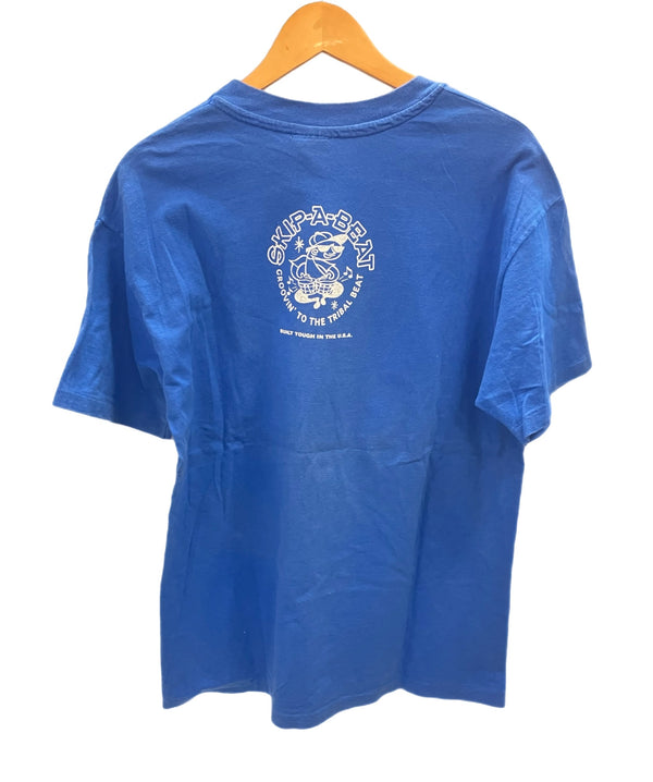 US US古着 90s 90's Hanes SKIP-A-BEAT FUNWEAR USA製 MADE IN USA 袖裾シングルステッチ アートT ART Tシャツ プリント ブルー Lサイズ 101MT-2531