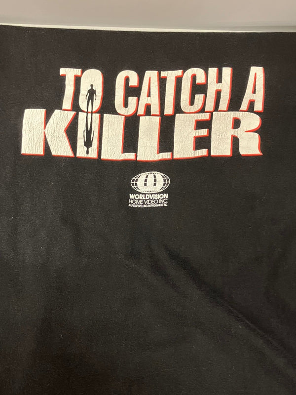 ヴィンテージ Vintage 90s 90's Hanes To Catch a Killer 殺人犯を捜せ 映画 ムービーＴ 袖裾シングルステッチ USA製 MADE IN USA XL Tシャツ プリント ブラック LLサイズ 101MT-2538