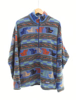 パタゴニア PATAGONIA 90s USA製 ハーフジップ 総柄  フリース ジャケット ネイティブ柄 ジャケット Lサイズ 103MT-1684