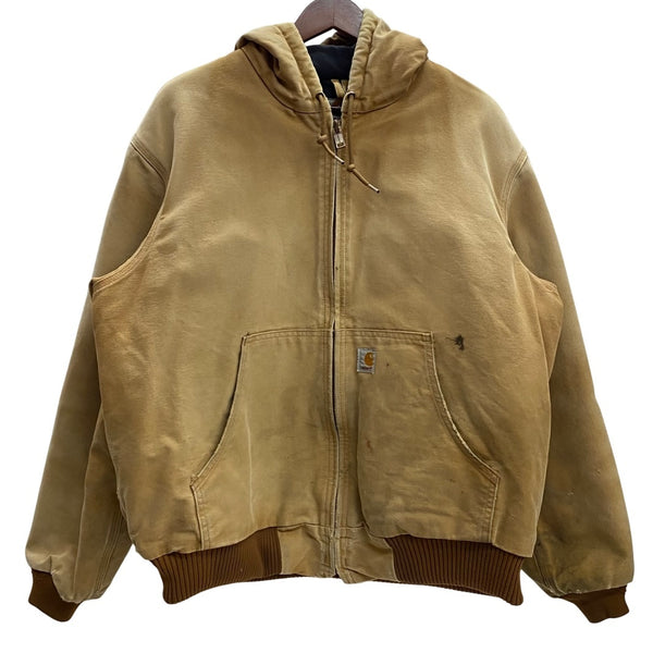 【曜日割引対象外】 カーハート Carhartt DUCK ACTIVE JACKET MADE IN USA パーカー ジャケット ベージュ Lサイズ 201MT-3874 VB