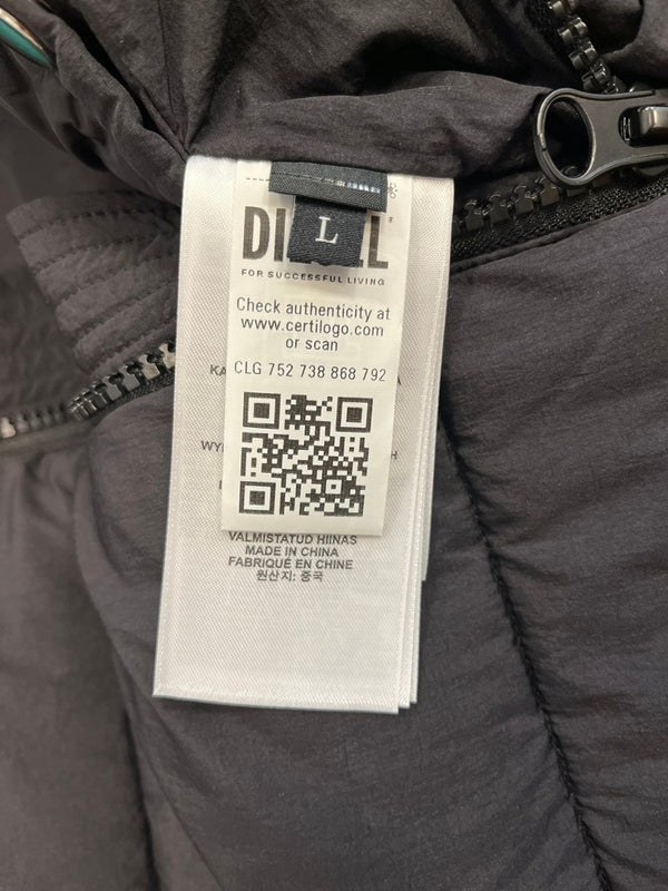 ディーゼル DIESEL 2WAY Puffer vest ベスト 中綿 フード取り外し可 ベスト ブラック Lサイズ 101MT-4545