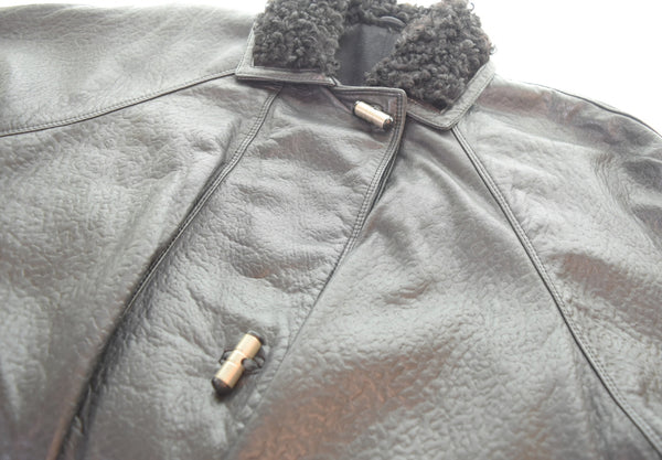 ヴェルサーチ VERSACE 80's シアリングカラー レザージャケット ジャケット ブラック 103MT-3508