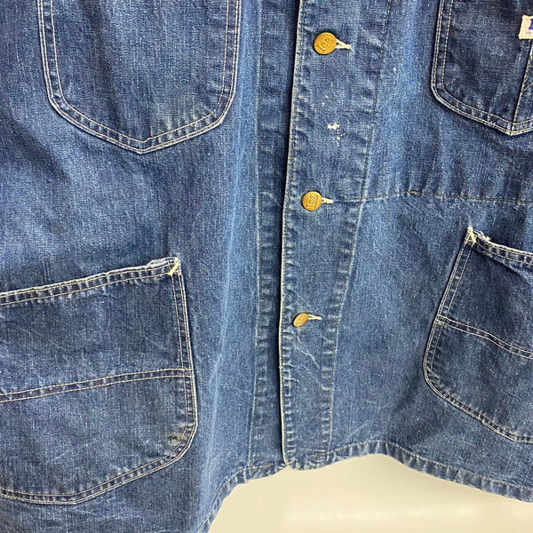 【曜日割引対象外】 リー Lee 50's 91-J デニム カバーオール ジャケット ブルー 48サイズ 201MT-4767 VB