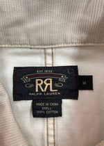 ダブルアールエル RRL COVERALL JACKET カバーオール ジャケット ワーク 3ポケット Ralph Lauren 白 ジャケット 無地 ホワイト Mサイズ 104MT-1375