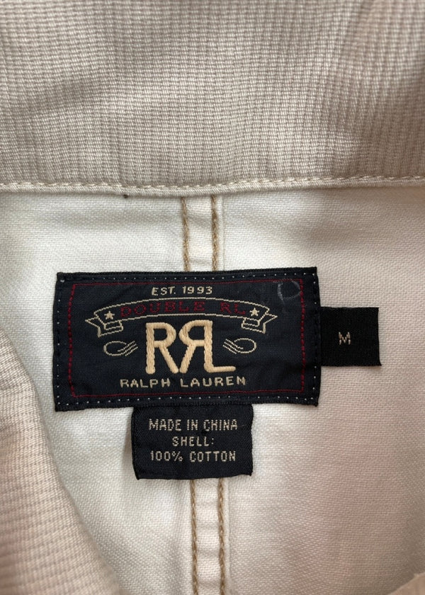 ダブルアールエル RRL COVERALL JACKET カバーオール ジャケット ワーク 3ポケット Ralph Lauren 白 ジャケット 無地 ホワイト Mサイズ 104MT-1375