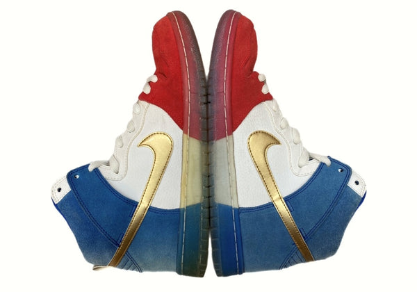 ナイキ NIKE 16年製 DUNK HIGH PREMIUM SB TRICOLOR ダンク ハイ プレミアム トリコロール シューズ 白 赤 青 313171-674 メンズ靴 スニーカー マルチカラー 27cm 104-shoes631