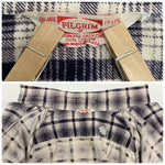 【曜日割引対象外】 ヴィンテージ vintage 60's PILGRIM プリントネルシャツ 長袖シャツ ホワイト 17-17 1/2サイズ 201MT-4720 VB
