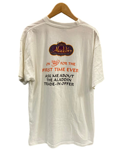 ヴィンテージ vintage 90s 90's~ Walt Disney CLASSICS Aladdin YOU WISH IS GRANTED! ディズニー アラジン Tシャツ ホワイト Lサイズ 101MT-3322