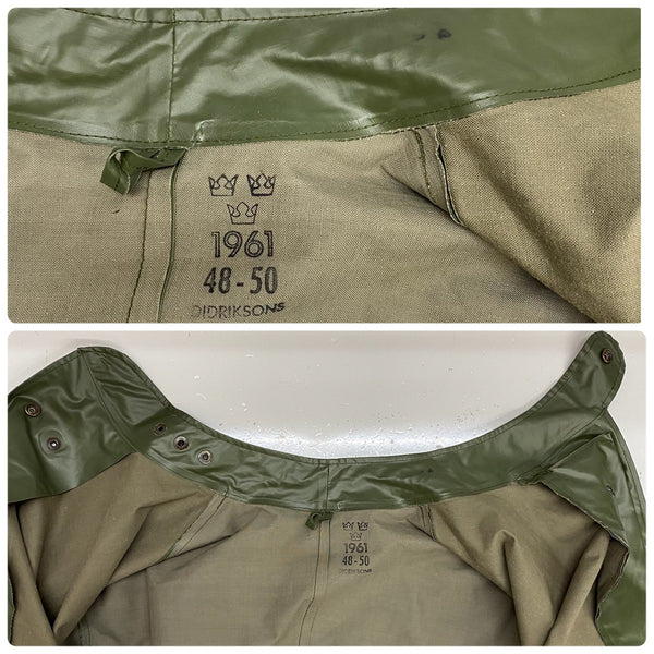 【曜日割引対象外】 ヴィンテージ vintage 60's スウェーデン軍 ラバー PVC レインコート ジャケット グリーン 48-50サイズ 201MT-4574 VB