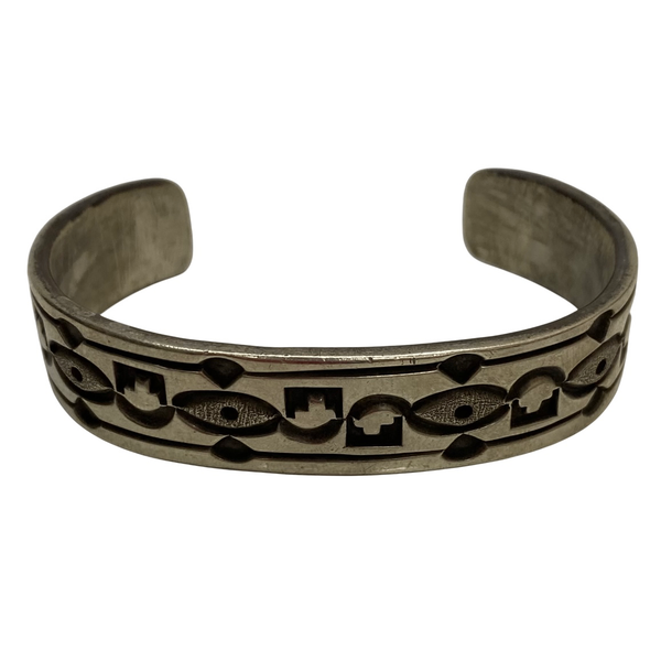 【曜日割引対象外】 【中古】インディアンジュエリー INDIAN JEWELRY ホピ族 JJ 刻印 メンズジュエリー・アクセサリー バングル シルバー 201goods-675 VB