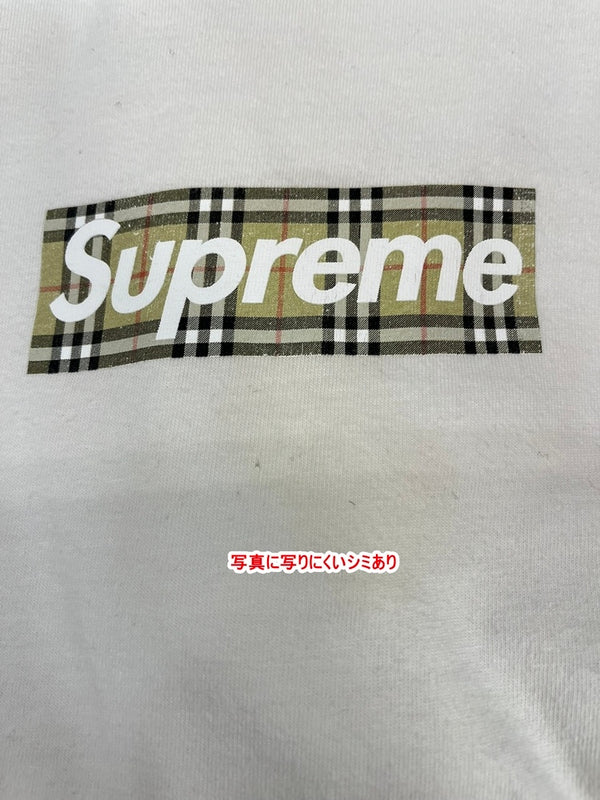 シュプリーム SUPREME ×BURBERRY Box Logo T-Shirt バーバリー ボックス ロゴ 白 Tシャツ ホワイト Lサイズ 101MT-5194