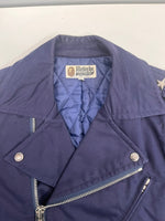 ア ベイシング エイプ A BATHING APE ダブルライダースジャケット コットン地 BAPE 裏地キルティング エイプ ベイプ 裏原 紺 1920-141-013 ジャケット ネイビー Mサイズ 101MT-5128