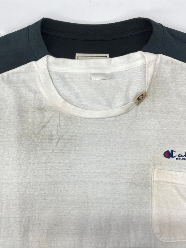 メゾンミハラヤスヒロ Maison MIHARA YASUHIRO Combined T-SHIRT コンビ Tシャツ マルチ 加工 刺繍 MMY 半袖 白 黒 A08TS671 サイズ 48 Tシャツ ロゴ マルチカラー 104MT-2343