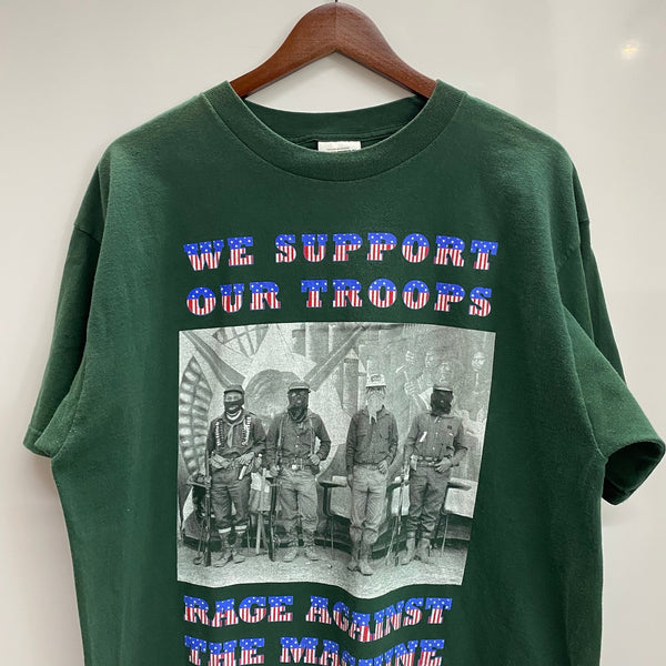 【曜日割引対象外】 ヴィンテージ vintage 90's 00's TULTEX RAGE AGAINST THE MACHINE USA製 Tシャツ グリーン XLサイズ 201MT-3846 VB
