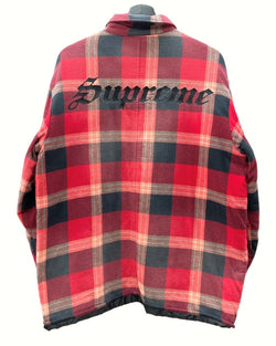 シュプリーム SUPREME 20AW Quilted Flannel Shirt キルティング フランネル シャツ 赤 長袖シャツ チェック レッド Lサイズ 104MT-458