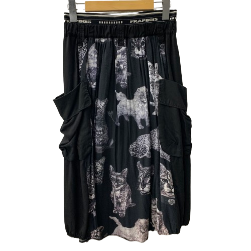 フラボア FRAPBOIS 膝丈スカート 猫柄 スカート ブラック 201LB-113