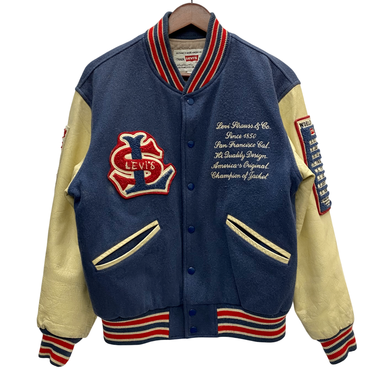 Levis   スタジャン　グリーン　袖レザー　サイズM   ビィンテージ品 リーバイス LEVI'S リーバイス / Levi's ROWAN JACKET BISTRO GREEN