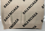 バレンシアガ BALENCIAGA LOGO SWEATER ロゴ セーター クルーネック スラッシュロゴ オーバーサイズ ニット 長袖 厚手 白 セーター 総柄 ホワイト XSサイズ 104MT-2294