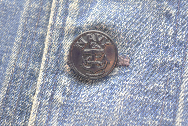 ミリタリー Military 40s～50s USNAVY ショールカラーデニムカバーオール  40's 50's アメリカ海軍 ヘチマ襟 ジャケット ブルー 103MT-2777