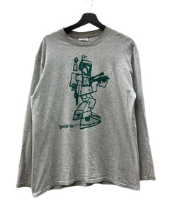 US古着 US 00s 00年代 STAR WARS  Boba Fett ボバ・フェット USA製 ロンT ロングスリーブ 長袖 灰色 ロンT キャラクター グレー Lサイズ 104MT-1614