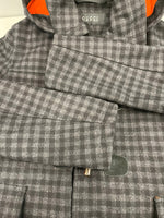 グッチ GUCCI チェック ダッフルコート ウールコート アウター チャコールグレー系 グレー系 ブラック系 46 コート グレー 101MT-5307