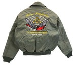 ヒューストン HOUSTON フライトジャケット ミリタリー MILITARY Blue Impulse CWU-45P  ワッペン HST-J-83388D ジャケット カーキ Lサイズ 101MT-3749