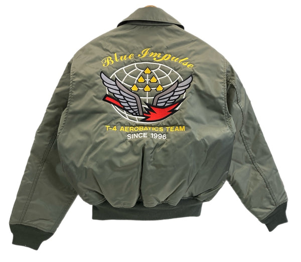 ヒューストン HOUSTON フライトジャケット ミリタリー MILITARY Blue Impulse CWU-45P  ワッペン HST-J-83388D ジャケット カーキ Lサイズ 101MT-3749