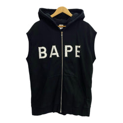 ア ベイシング エイプ A BATHING APE 00s ジップ フーディー ベスト スワロフスキー zip hoodie vest SWAROVSKI ノースリーブパーカー ブラック Lサイズ 201MT-4614