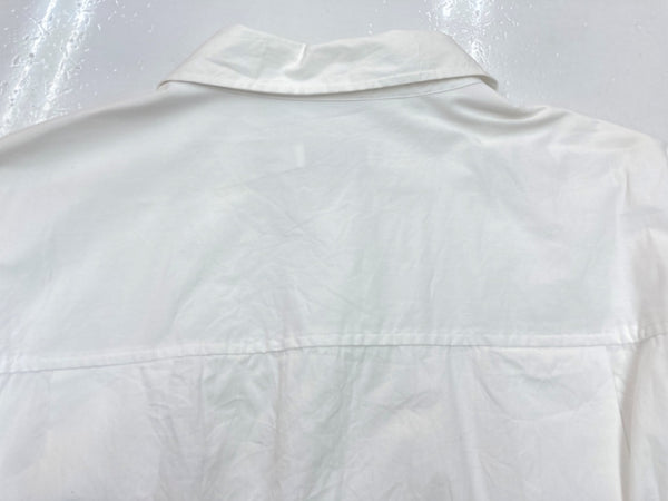 コーチ COACH リンクル ボタン ダウン ドレス WRINKLE BUTTON DOWN DRESS 半袖 シャツ SHIRT ウエストマーク WHITE 白 CG064 ワンピース ホワイト Mサイズ 104LT-166