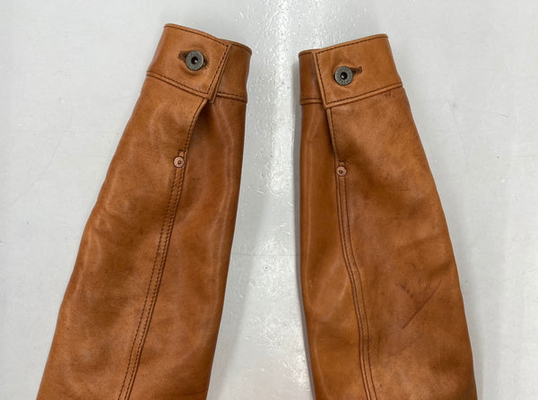 ワイツーレザー Y'2LEATHER PERSIMMON TANNIN DYED HORSE WWII Type JACKET 柿渋 ホース Gジャン 1st 大戦モデル 月桂樹 4つボタン サイズ36 ジャケット 無地 ブラウン 104MT-1464