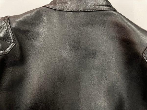 カドヤ KADOYA EVO パデッドライダース シングル ライダースジャケット レザージャケット サイドレース レースアップ 牛革 黒 　 ジャケット 無地 ブラック Lサイズ 104MT-2130