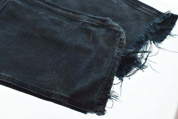 カーハート CarHartt ダブルニー ダメージ ワークパンツ クラッシュ リペア カットオフ パンツ 黒 デニム ブラック 103MB-480