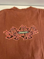 パタゴニア PATAGONIA 90s Vintage ヴィンテージ Beneficial T's  USA製 ロゴプリントTシャツ 茶 Tシャツ ブラウン Lサイズ 101MT-4735