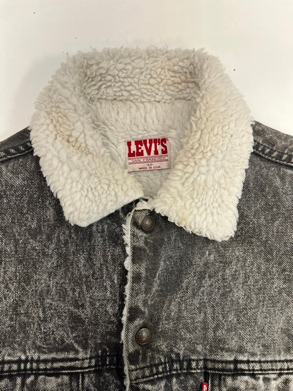 リーバイス Levi's 80s 80's ブラックデニムボアジャケット USA製 ヴィンテージ 黒 70609-0253 ジャケット ブラック Mサイズ 101MT-5293