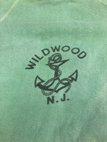 ヴィンテージ vintage 50's～60's 50～60年代 染み込みプリント ラグラン 4本針 フラットシーマ 半袖スウェット - スウェット グリーン 101MT-4962