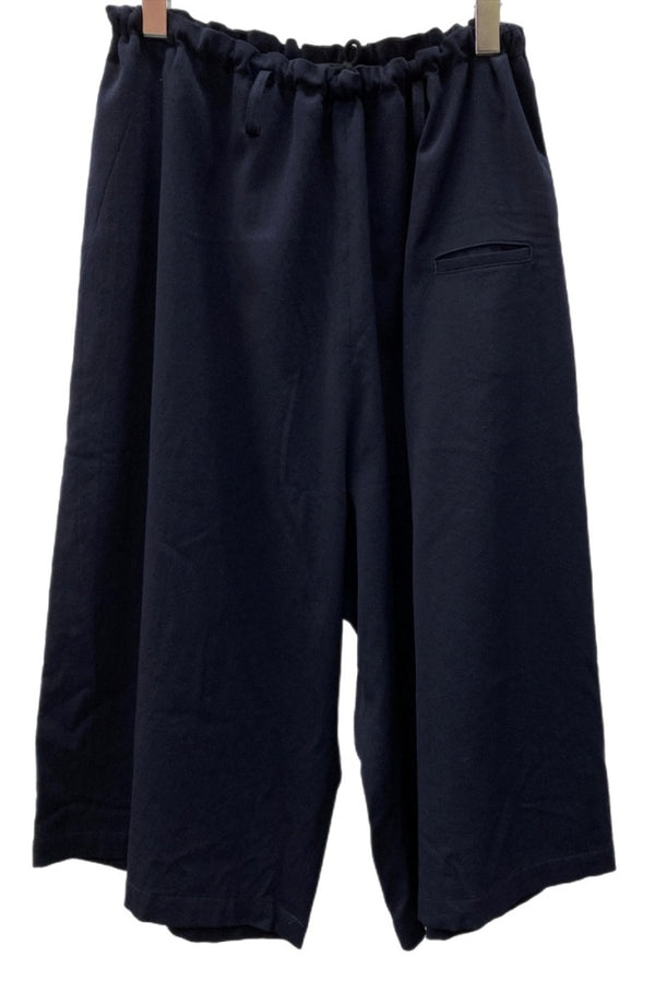 ワイズ Y's ヨウジヤマモト Yohji Yamamoto ウール パンツ WOOL PANTS ガウチョ ワイド ミモレ丈 モード 日本製 NAVY 紺 SIZE2 YV-P07-101 ボトムスその他 無地 ネイビー 104LB-40