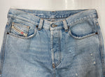 ディーゼル DIESEL STRAIGHT LOOSE FITTING DENIM PANTS ストレート ルーズ フィット デニム パンツ ボタンフライ パッチ ダメージ 青 ロゴ A03564 デニム ブルー サイズ 32 104MB-162