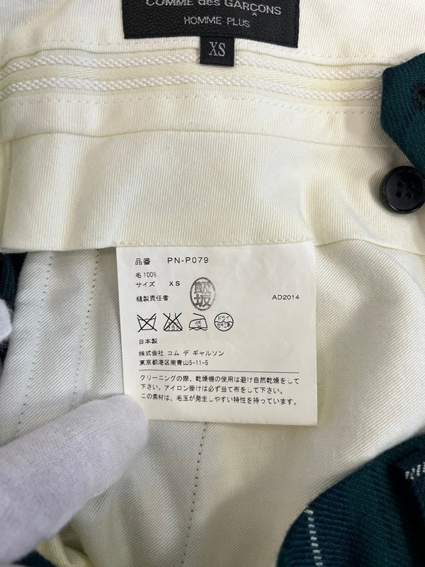 コムデギャルソン COMME des GARCONS HOMME PLUS オムプリュス 14AW クロップド サルエルパンツ 緑 PN-P079 ハーフパンツ グリーン SSサイズ XS 101MB-741