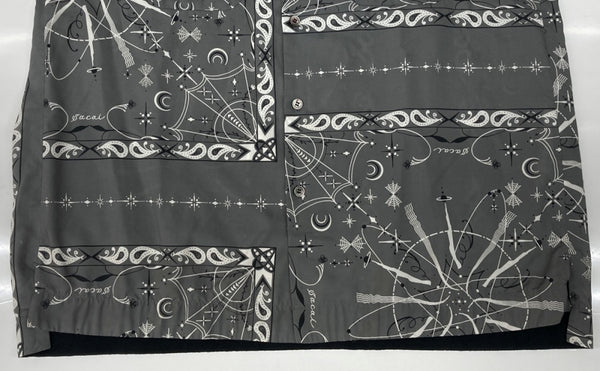 サカイ sacai 20SS × Dr Woo ドクター ウー Bandana Print Shirt バンダナ アロハ プリント シャツ 開襟 半袖 灰 20-02337M サイズ 3 半袖シャツ 総柄 グレー 104MT-1708