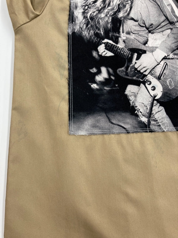 タカヒロミヤシタザソロイスト TAKAHIROMIYASHITATheSoloist. × Charles Peterson × Dickies WORK SHIRT ワーク シャツ ボタン パッチワーク 長袖 薄茶 sds.0001 ジャケット 総柄 ベージュ Mサイズ 104MT-1639